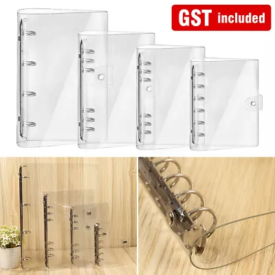 A4/A5/A6/A7 Transparent Plastic Folder Binder Loose Leaf Ring Notebook Planner • $11.16