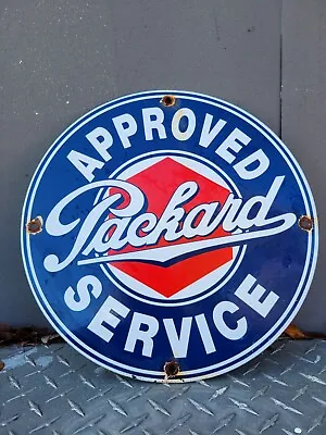 Vintage Packard Porcelain Sign Automobile Car Dealer Approved Service Garage 12  • $152.21