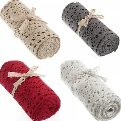 180cm X 15cm Decorative Cotton Lace Roll Trim Christmas Table Decoration • £7.50