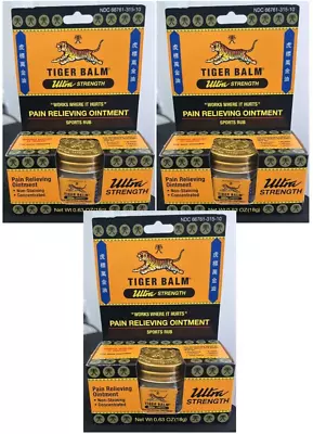 3x Tiger Balm  Ultra Strength Ointment  0.63 Oz. Each (exp 04/2026) • $17.99