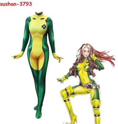 X-Men Movie Rogue Cosplay Costumes Jumpsuit Bodysuit Halloween Party Gifts Suit • $40.36
