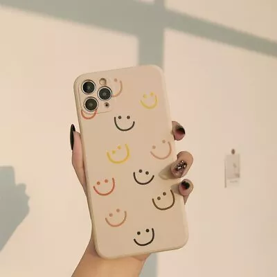 Cute Cartoon Smiley Korean Case For IPhone 15 14 13 12 11 Soft Silicone Cover • $19.45