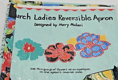 Penny Rose Fabric Panel CHURCH Ladies REVERSIBLE Apron To SEW-by Mary Mulari • $21.24