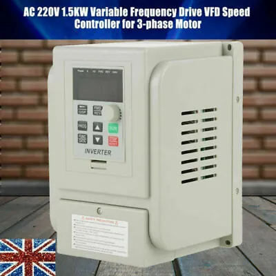 1.5KW Single To 3 Phase VFD Variable Frequency Drive Inverter Speed Converter • £83.99
