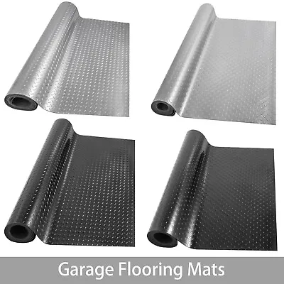 Garage Flooring Mat Roll Trailer Floor Covering Flooring Raised Mat Black Silver • $29.99