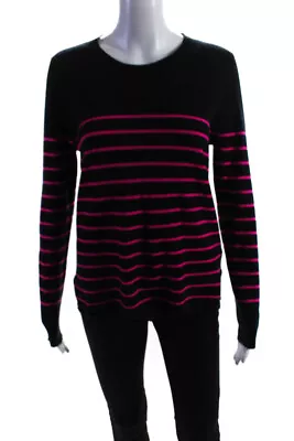 J Crew Women's Crewneck Long Sleeves Pullover Cashmere Sweater Stripe Size M • $42.69