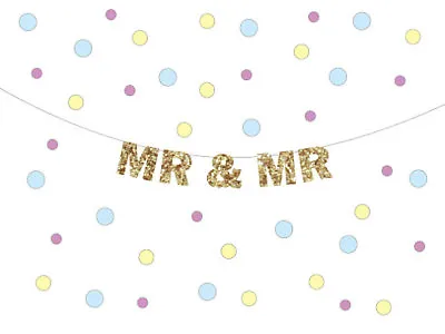 MR & MR Wedding Banner Gay Bachelor Party Gay Wedding Decor Gay Banner Gay • $14