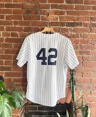 Vintage Majestic MLB New York Yankees Mariano Rivera Pinstripe Jersey #42 HOF XL • $95