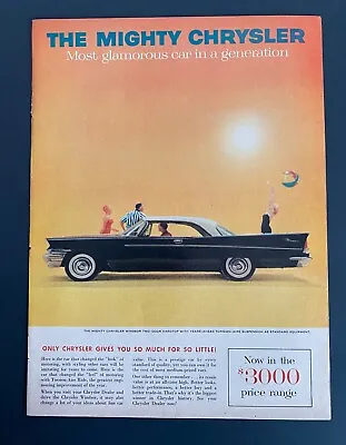 1957 Mighty Chrysler Windsor 2 Door Hardtop Car- Vintage Ad • $6.99