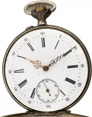 Antique Mechanical Cylinder Escapement Pocket Watch Sterling Silver French • $55