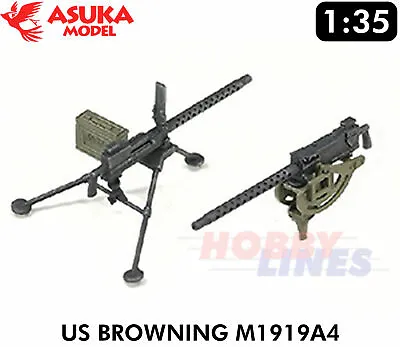 U.S. .50  Browning M1919A4 Machine Gun Set 2pcs 1:35 Kit Tasca ASUKA 35L26 • £14.99