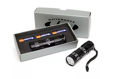 New Whitewoods 9 LED 3.5   Aluminium Sport Camping Flashlight W/ Batteries Black • $4.99