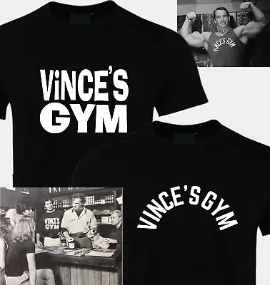 Vince's Gym T-Shirt Vintage California TShirt Design Bodybuilding T-Shirt • $18