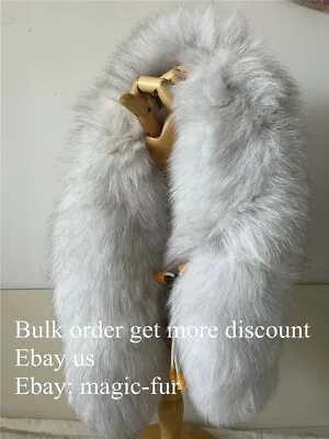 $22.50 • Buy Blue Fox Real Fox Fur Scarf Collar Shawl Scarves Wrap Stole Neck Warmer Scarves