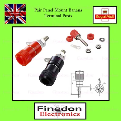 £2.48 • Buy Pair 4mm Screw Plug In Binding Banana Chassis Panel Post Terminal UK Seller