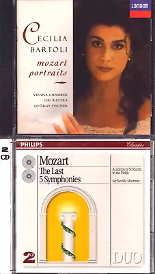 Lot Of 2 Mozart CDs Last 5 Symphonies Cecilia Bartoli Vienna Chamber Orchestra • $6.99