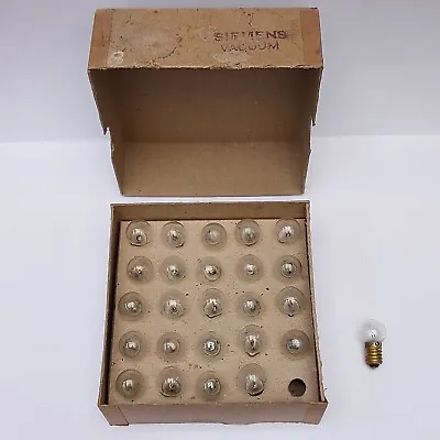 Box Of 25x Vintage Siemens 6v MES Bulbs - Miniature Screw Vacuum Filament Lamp • $25.25