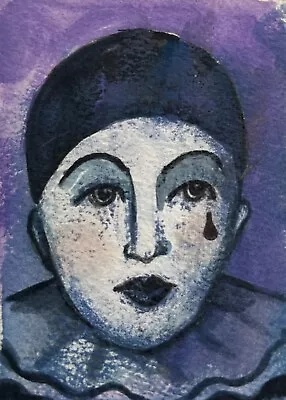 Original ACEO Pierrot Clown Painting • £4.99