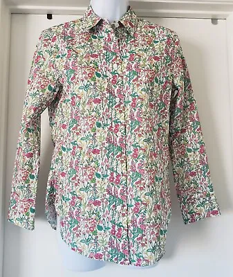 J. Crew Liberty Fabric Shirt Blouse English Floral Long Sleeve Sz 00 Cotton NEW • $43.82