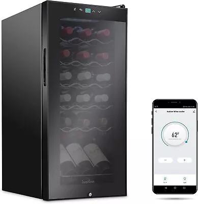 Ivation 18 Bottle Freestanding Wine Fridge Wine Cooler With Wi-fi App Black • $180.12