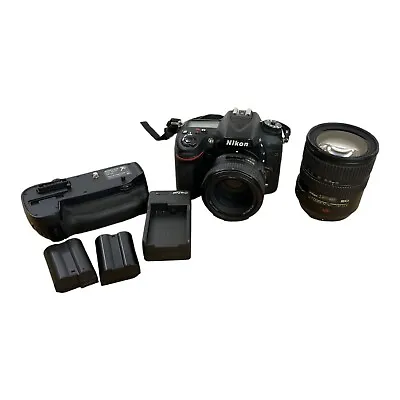 AS IS Nikon D7100 Digital SLR Camera W/50mm 24-120mm Lenses Battery Grip • $535