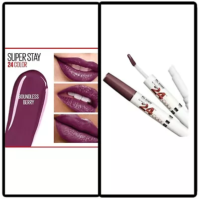 2x Maybelline Superstay 24hr Color Lipstick #260 “Boundless Berry” W/Lip Balm • $11.35