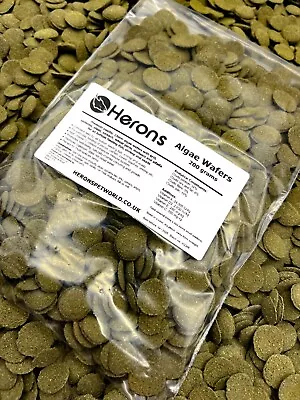 HERONS Algae Wafers 6% Spirulina PLECO TROPICAL FISH FOOD CATFISH BOTTOM FEEDERS • £6.70