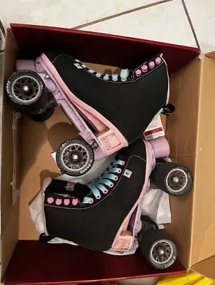 Roller Skates Size 6 Women Chaya Melrose Black Pink Quad Indoor/outdoor W/box  • $30