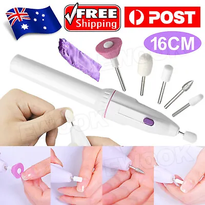 Nail Art Drill Tips Manicure Set Kit File Grinder Polisher Battery Beauty Tool • $8.45