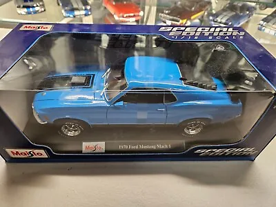 Maisto 1:18 Special Edition - 1970 Grabber Blue Ford Mustang Mach 1 • $25.99