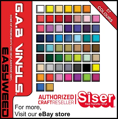 £1.54 • Buy A4 & A5 Vinyl Sheets- Siser Easyweed HTV - Heat Press Iron On Vinyl - 57 Colours