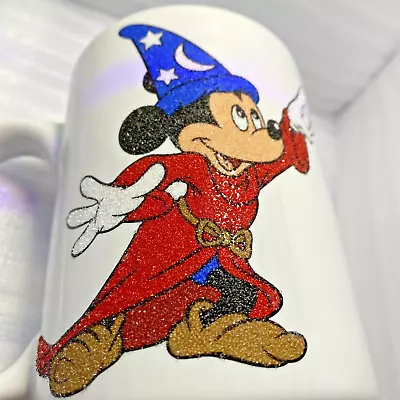 Mickey Mouse Disney Sorcerer's Apprentice Glitter Cup Mug Disney Parks Vintage • $19