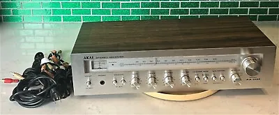 Vtg Akai AA-1125 AM/FM Stereo Reciever LIGHTS UP UNTESTED For PARTS OR REPAIR • $77.90