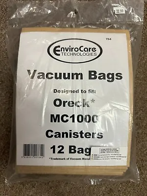 Oreck Quest MC1000 Canister Vacuum 12 Pack Vacuum Bags - PK12MC1000 • $18.99
