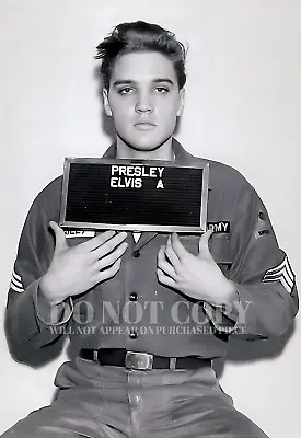 Elvis Photograph 11 X 16 - Rare 1960 Army Mugshot Photo - Poster - Art Print • $22.99