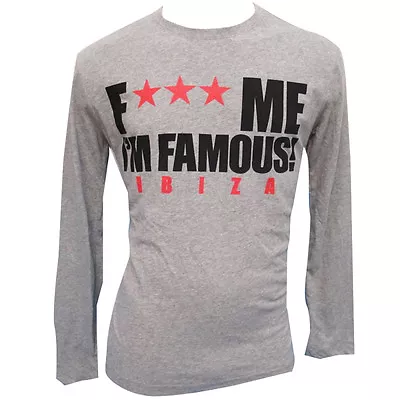 F*** Me I'm Famous Ibiza By Guetta Long Sleeve T Shirt GREY Classic Logo RRP £60 • $22.72