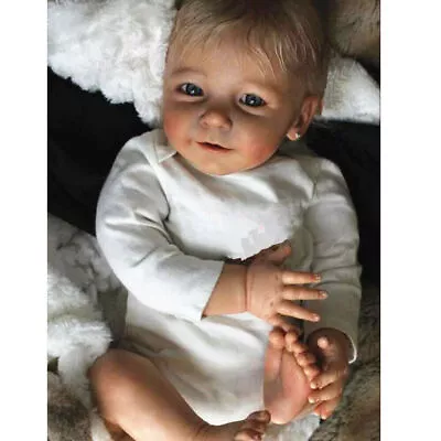 22in Lifelike Reborn Baby Doll Toddler Gift Soft Vinyl Silicone Girl Boy Blonde • $141.89