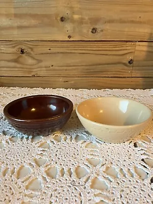 Marcrest Daisy Dot Brown Cereal Soup Bowl USA + Syracuse Bowl Rustic Farmhouse • $15