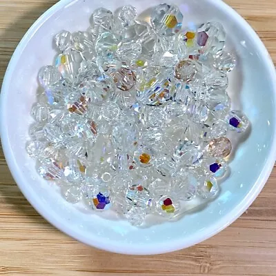 Lot Of Misc Clear Crystal Beads Some AB Multiple Sizes Lots Of Sparkle • $9.50