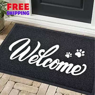 Door Mat Welcome Outdoor/Indoor Heavy Duty Non Slip Doormat Front Door Pet Paw • $15.05