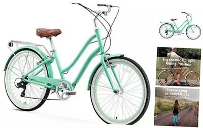  EVRYjourney Womens Bike 26 /7-speed Mint Green W/Brown Seat/Grips • $715.18