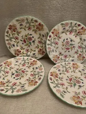 Minton HADDON HALL Bone China Green Rim Dessert Side Bread Plates  6.25”   4 • $36