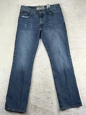 Ariat Mens 34x34 M4 Low Rise Relaxed Fit Boot Cut Jeans 34 Blue Cowboy Denim • $28.90