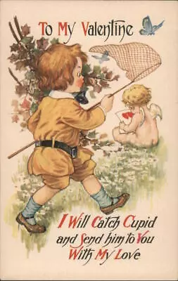 Cupid To My Valentine Antique Postcard Vintage Post Card • $9.99