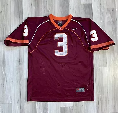 VTG Virginia Tech Hokies Nike Football Jersey NCAA #3 Youth XL/Adult Small • $34.99