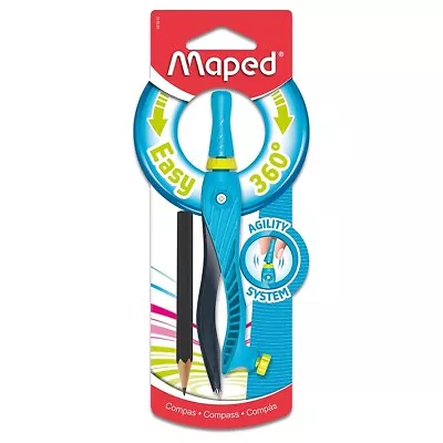 Maped Kidz 360 Compass Mathematics Circle-Drawing Tool School Assorted Colours  • £3.39