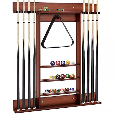 £36.99 • Buy Billiards Pool Cue Rack Wall Mounted Billiard Stick Holder Made Of Solid Pine