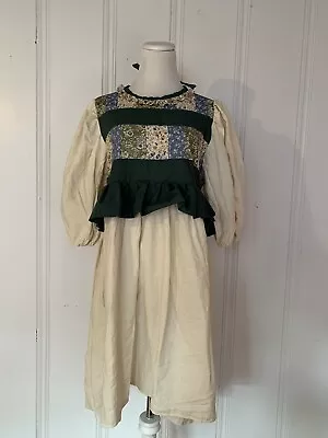 Handmade Quilted Prairie Dress Peasant Bohemian Ruffle Details Vintage Inspired • $47.99