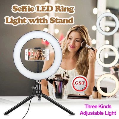 $16.96 • Buy Selfie LED Ring Light With Stand Tripod For Phone Live Stream Makeup Desktop