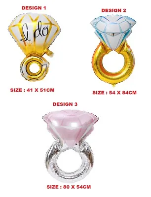 $3.75 • Buy Diamond Rings Large Super Shape Foil Balloon Engagement Valentine Decoration